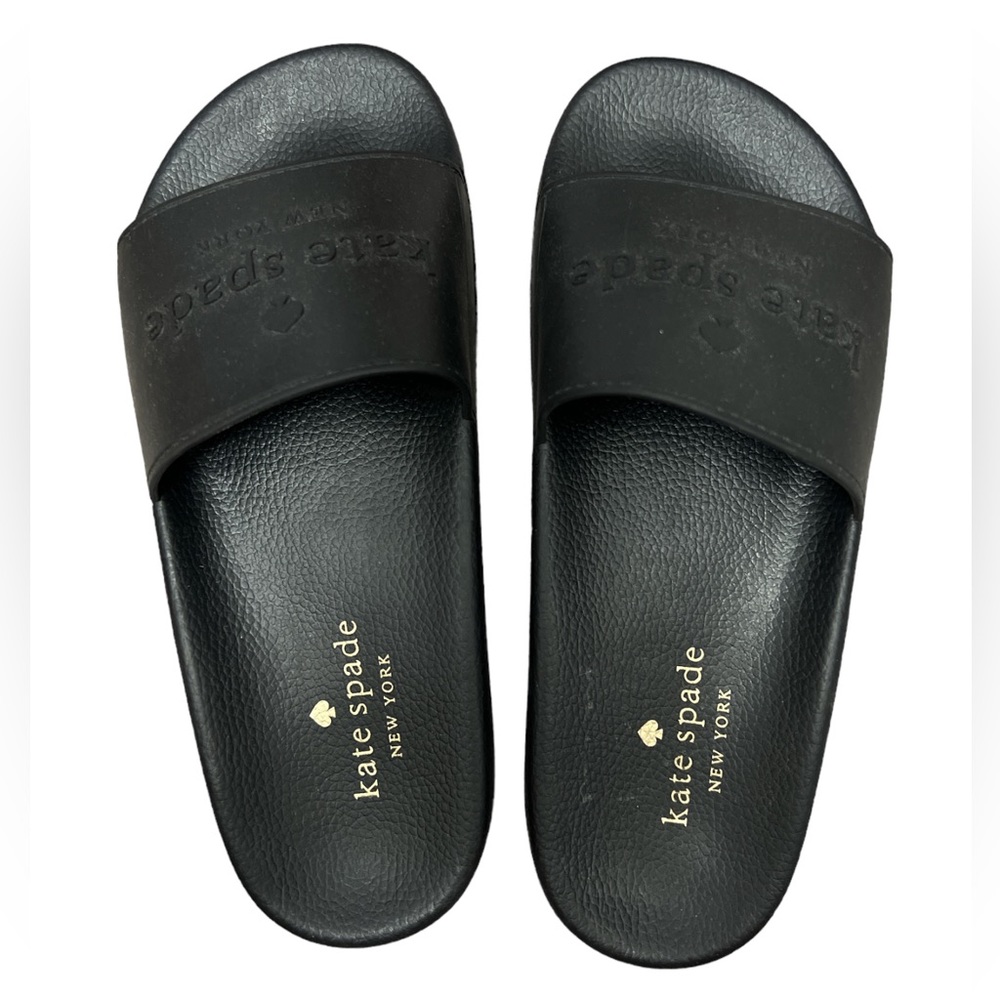 Kate Spade New York Womens Black Rubber Sunny Slides Sandals Open Toe 6B